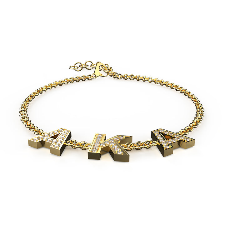 AKA Letters Bracelet (Gold) 4