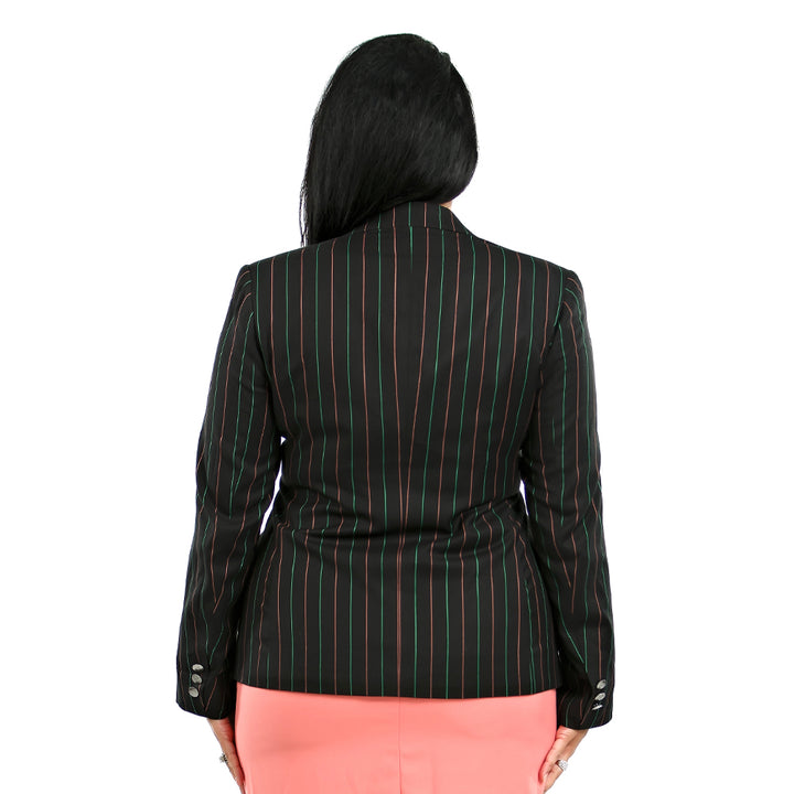 AKA Black Pinstripe Blazer