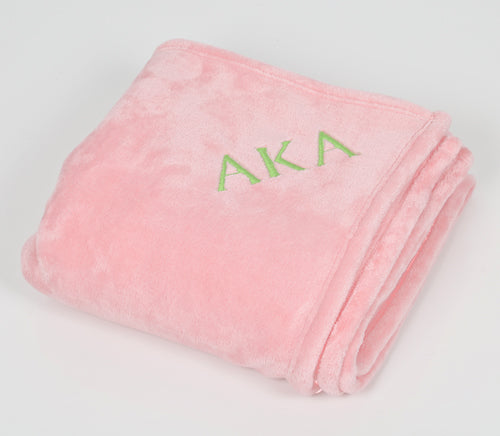 AKA Pink Plush Throw Pink Plush Throw RealGreek