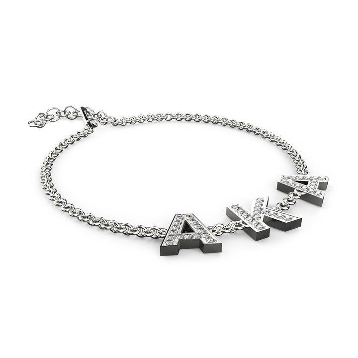 AKA Letters Bracelet (Rhodium) 3