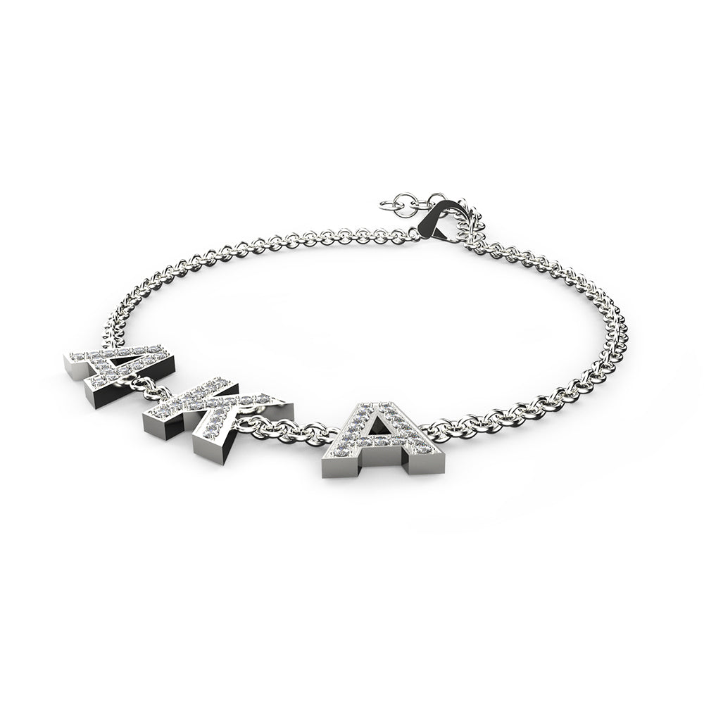 AKA Letters Bracelet (Rhodium) 4