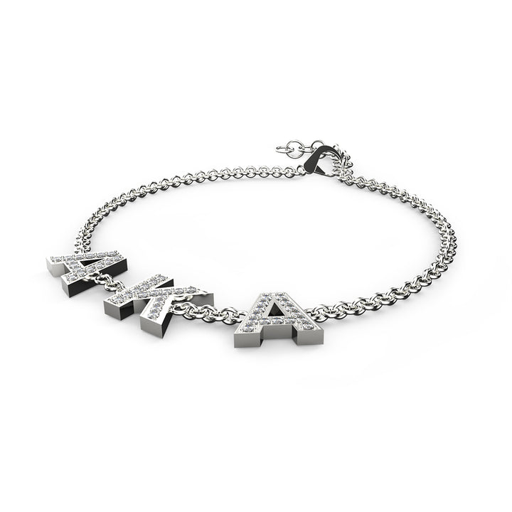 AKA Letters Bracelet (Rhodium) 4