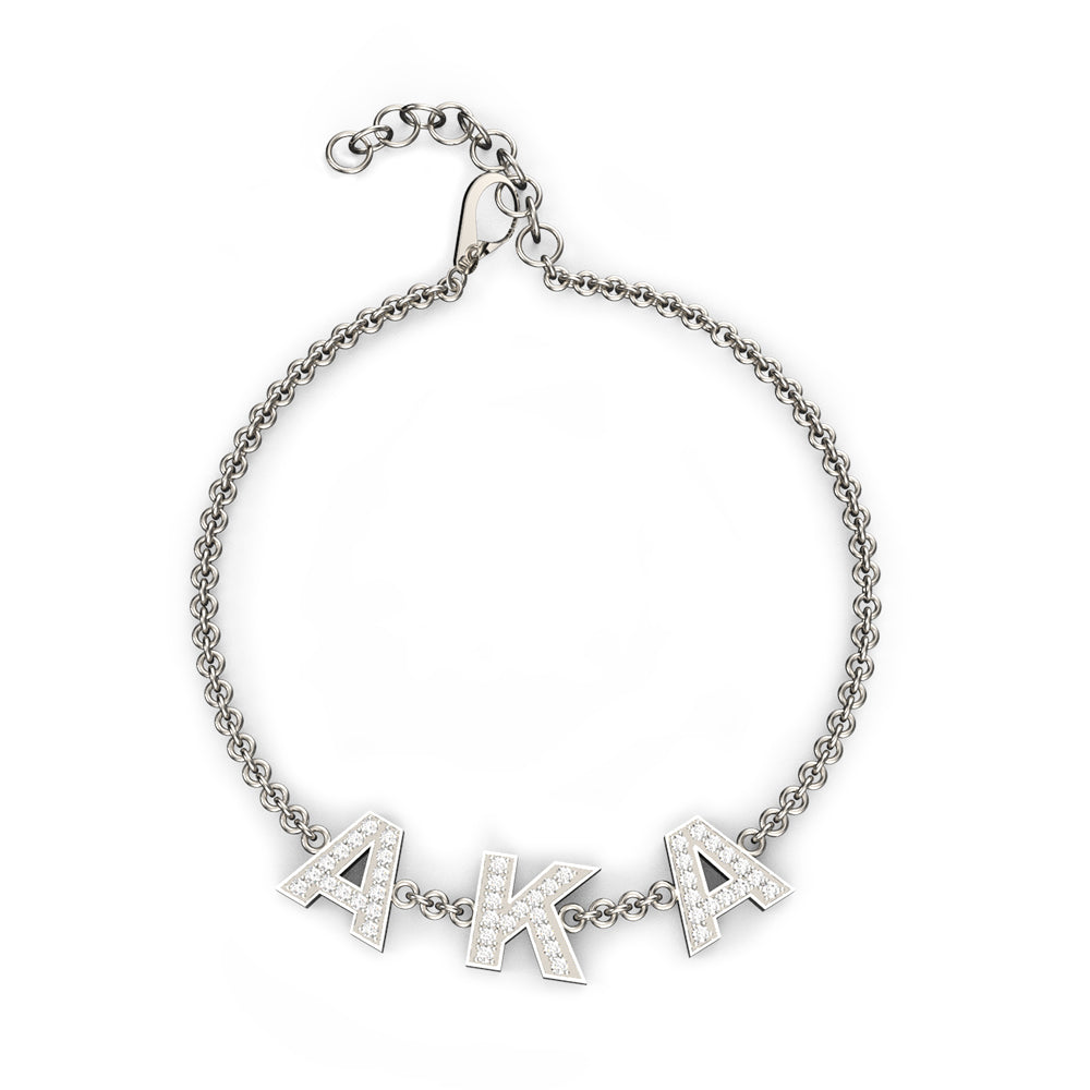 AKA Letters Bracelet (Rhodium) 1