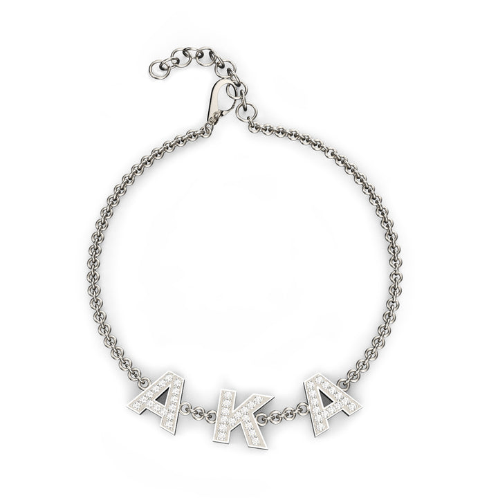 AKA Letters Bracelet (Rhodium) 1