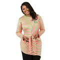 Multi Stripe Asymmetric Front Tie Top